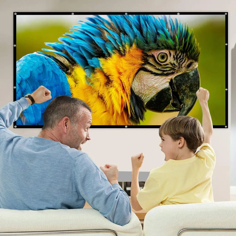 60 100 120 150Inch Simple Foldable Projector Screen 16:9 Outdoor 4K Full HD Projection Screen Curtain for Home Theater for HY300