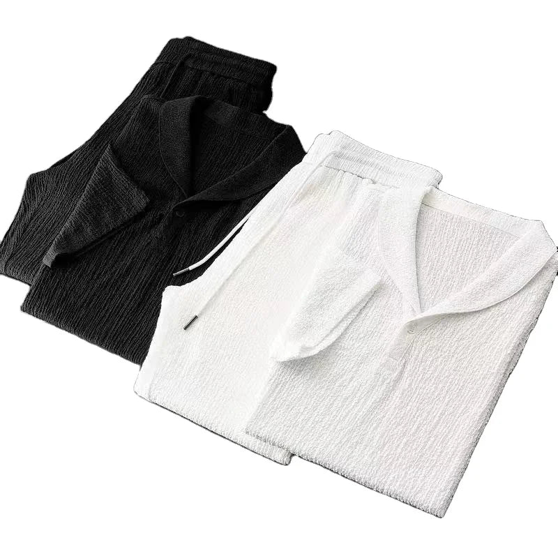 Oem Customized logo Design Style Short Sleeved Trousers Fashionable Versatile Sports Trousers New Trend Suits Men's Sports Suit
